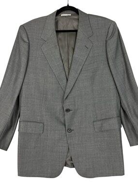 Belvest Blazer Sport Coat Mens 56 Gray Super 100s Pure Wool Worsted Italy DeLisi